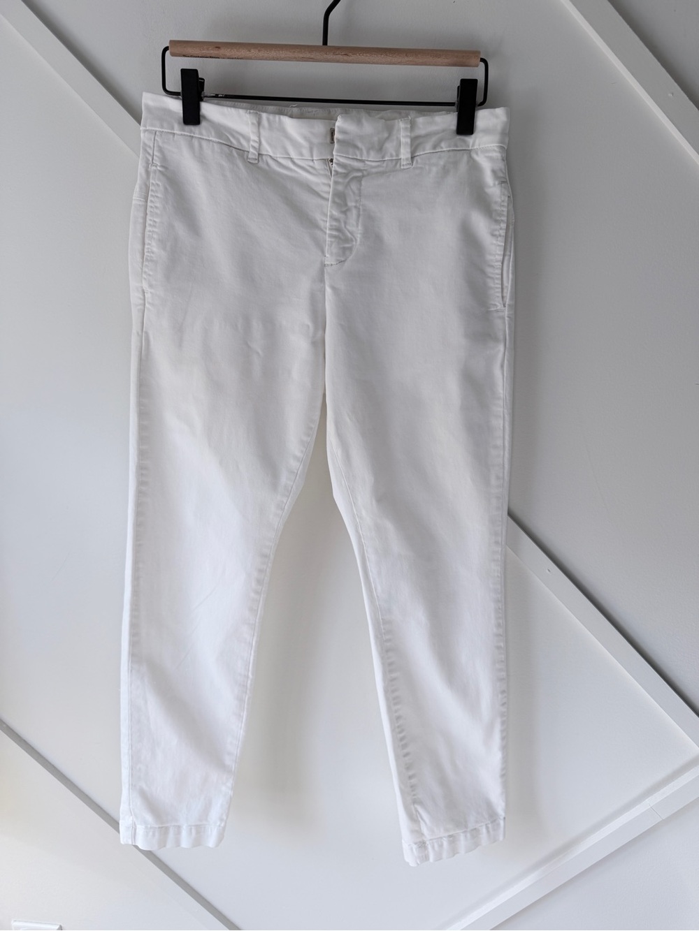Nili Lotan Cotton Cropped Trousers White Size 2 Minimal Quiet Luxury AS IS